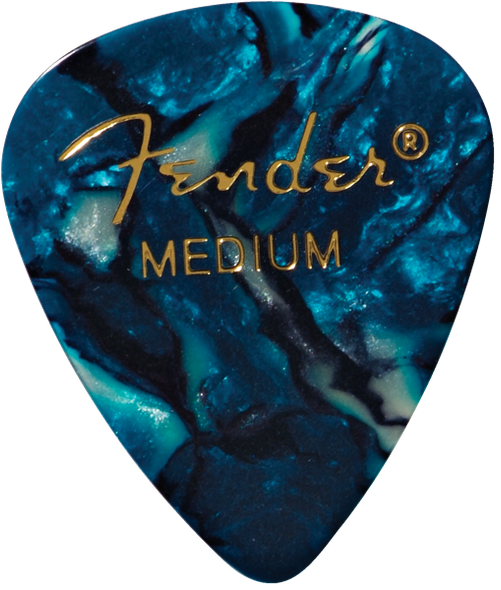 Fender 351 Medium Ocean Turquoise Guitar Picks - 12 Pack