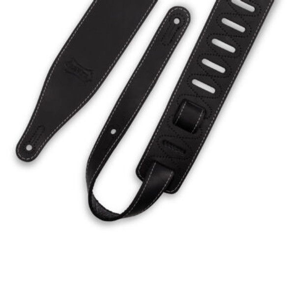 Levy's M17BAS 2.5 inch Pull-Up Butter Leather Guitar Strap - Black