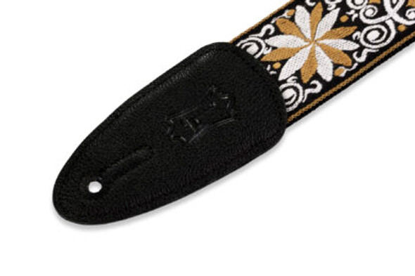 Levy's M8HT 2 inch Jacquard Guitar Strap - Yellow / White Hootenanny