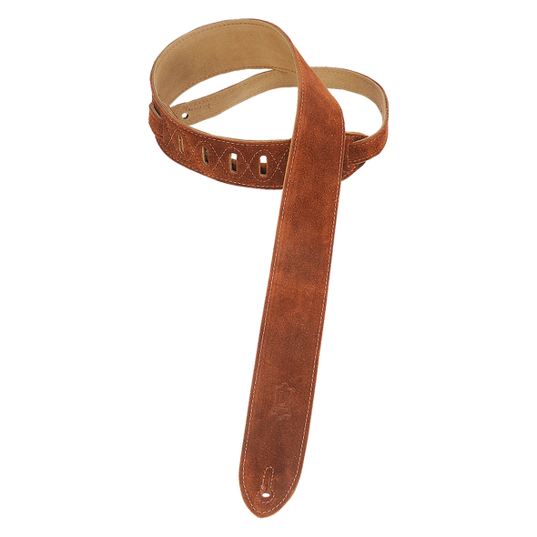 Levy's 2 inch Simply Suede Guitar Strap - Brown