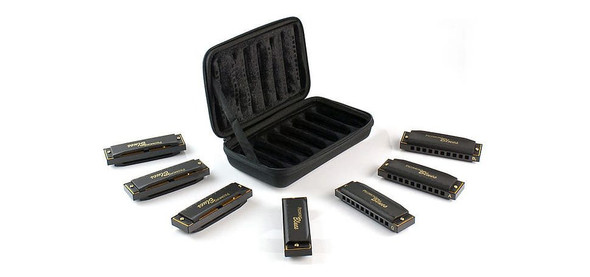 Hohner Piedmont Blues 7pc Harmonica Set (Front view)