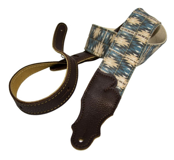 Franklin 2 Inch Natural Cotton Guitar Strap - Blue Old Aztec