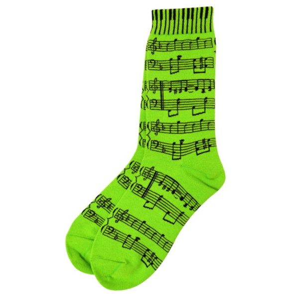 Socks, Sheet Music Socks - Green/Black