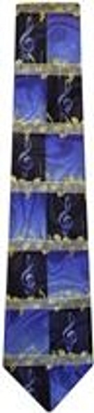 Navy and Royal G-Clef Tie