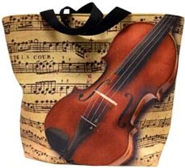 violin themed tote bag