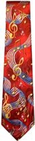 Red G-Clef & Staff Tie