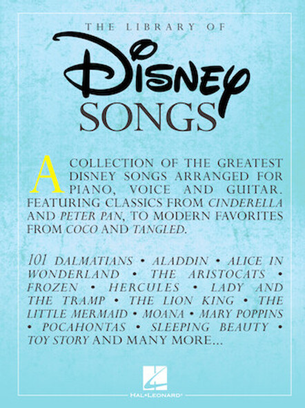 The Library of Disney Songs
Piano/Vocal/Guitar Songbook Softcover