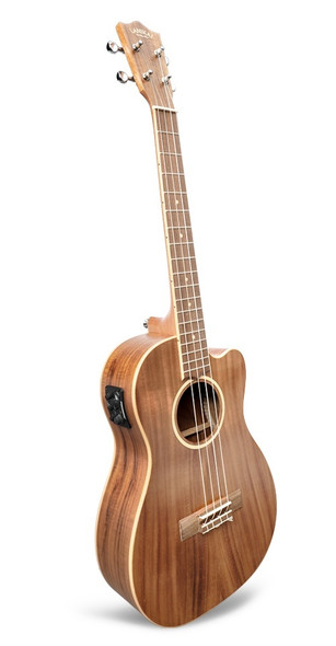 Lanikai Acacia Solid Top Baritone Ukulele Cutaway w/ Electronics - Natural