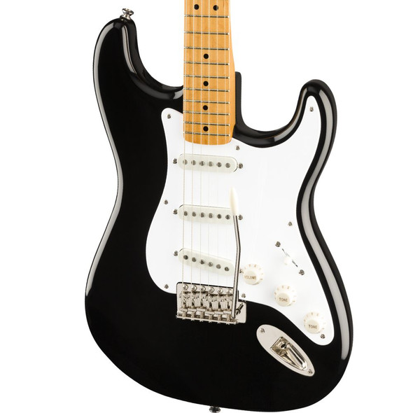 Squier Classic Vibe '50's Stratocaster Electric Guitar Black - angle body close
