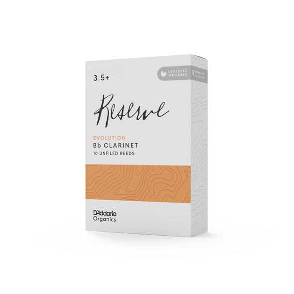 D'Addario Organic Reserve Evolution Bb Clarinet Reeds - Strength 3.5+, 10 packA