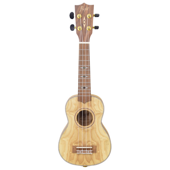 Used Flight Quilted Ash Soprano Ukulele - Natural