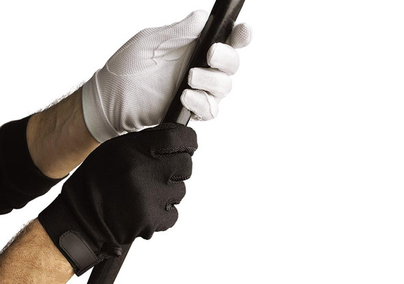 Dinkles GLP200 Sure Grip Hook-N-Loop Closure Black Cotton Black Glove - X