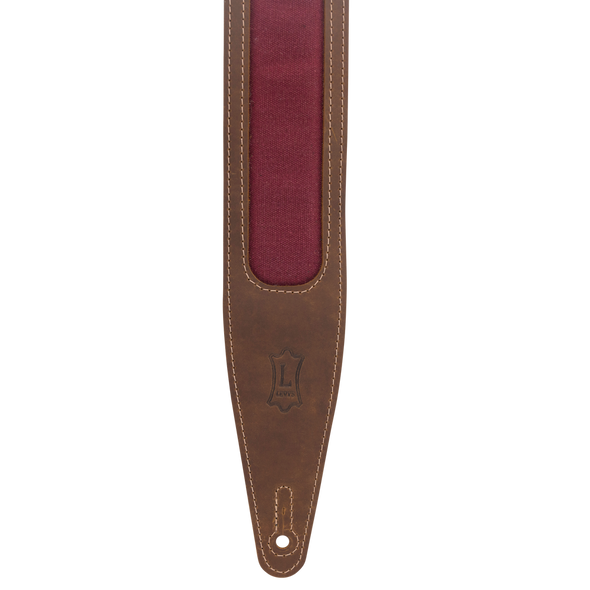Levy's Voyager Pro 2.5 inch Leather Guitar Strap - Brown / Burgundy