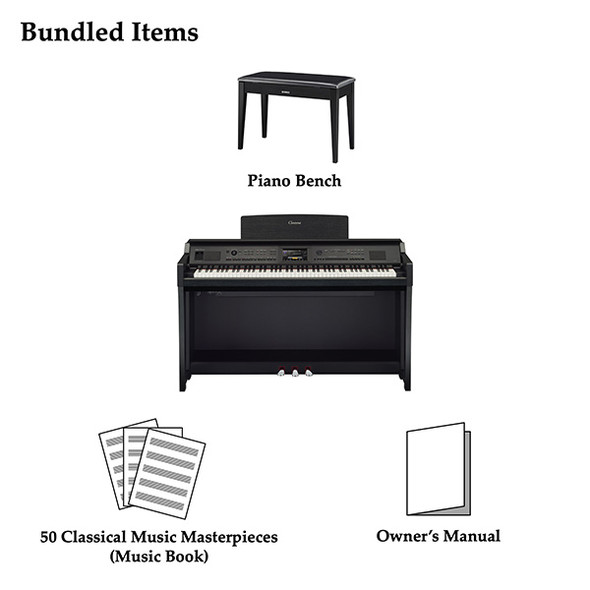Yamaha CVP-805 Clavinova Digital Piano - Black MatteC