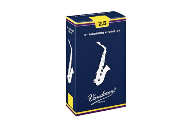 Vandoren Traditional Alto Saxophone Reeds Strength 2.5 (Box of 10)