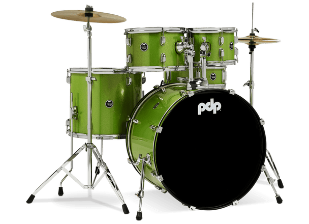 PDP Center Stage Complete Drum Set - Electric Green Sparkle