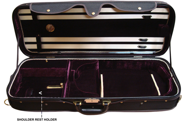 Angel Strings CP02M Viola Case - Black/Burgundy - empty