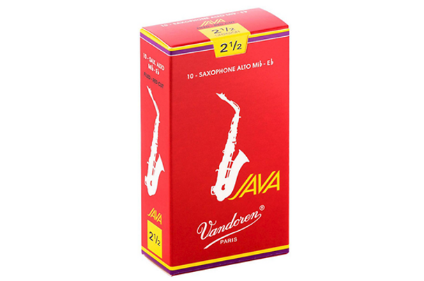Vandoren Java Red Alto Saxophone Reeds Strength 2.5 (Box of 10)