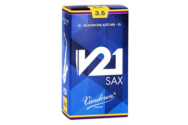 Vandoren V21 Alto Saxophone Reeds Strength 3.5 - Box of 10