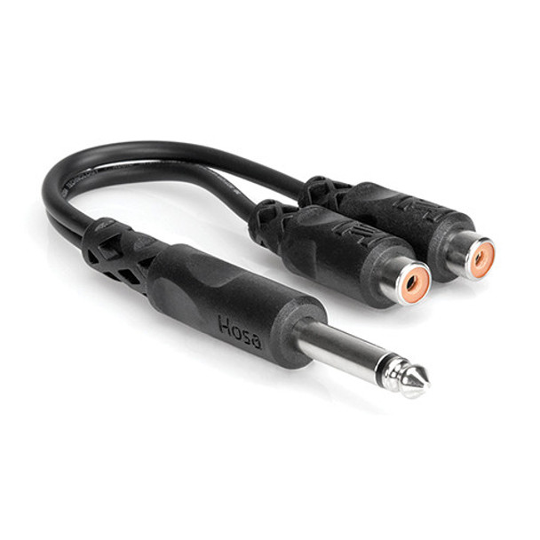 Hosa YPR-103 Y-Cable - 1/4" TS Male - Dual RCA Female