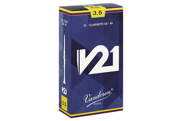 Vandoren V21 Bb Clarinet Reeds Strength 3.5 (Box of 10)