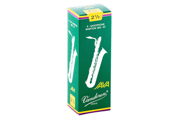 Vandoren Java Baritone Saxophone Reeds Strength 2.5 - Box of 5