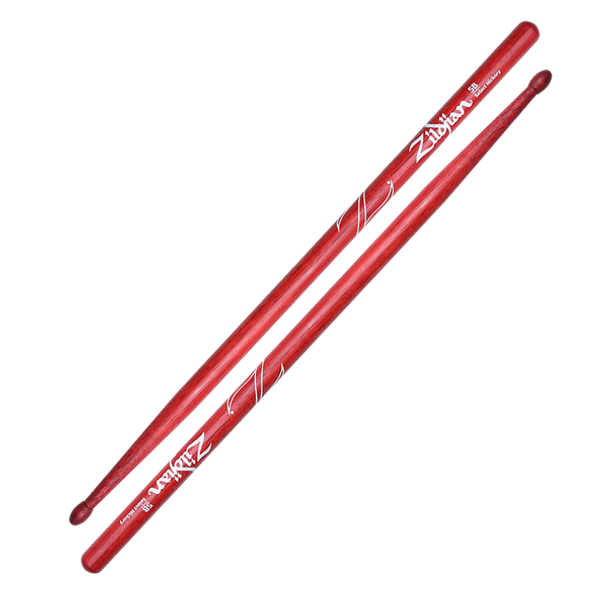 Zildjian 5B Hickory Nylon Tip Drumsticks (Red)