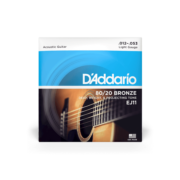 D'Addario EJ11 Bronze Light Acoustic Guitar Strings .012-.053