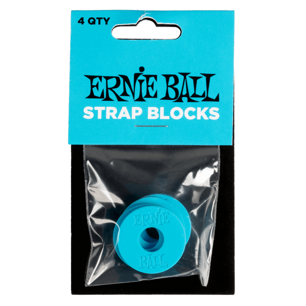 Ernie Ball Strap Blocks 4pk - Blue in packaging