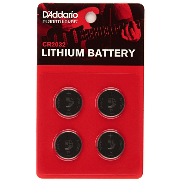 D'Addario CR2032 Lithium Battery - 4pk