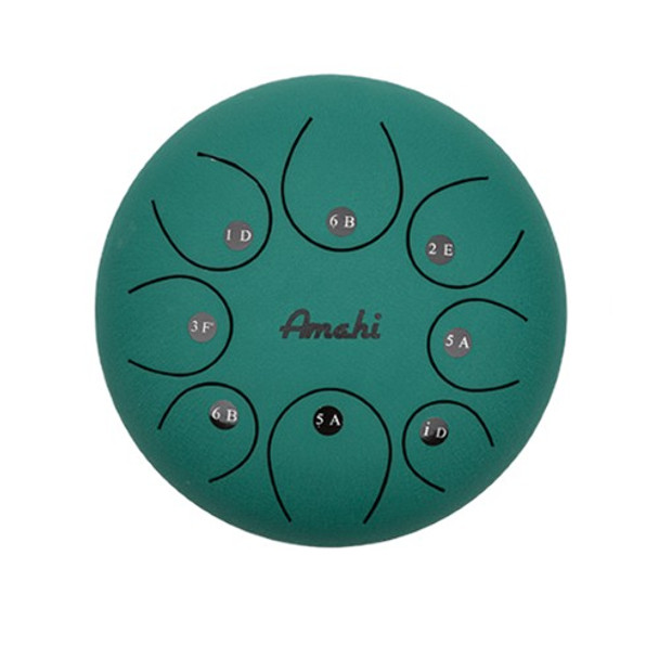 Amahi 8" Steel Tongue Drum - Green top