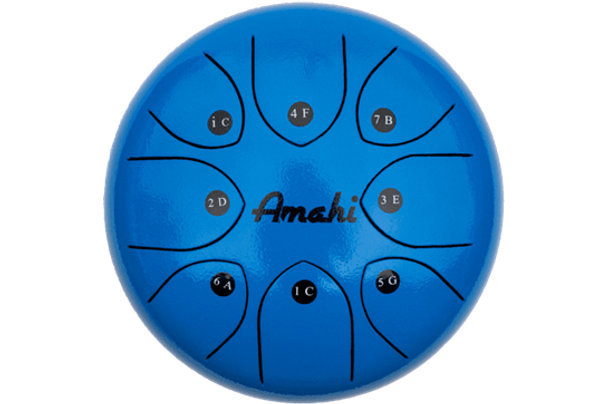 Amahi 10" Steel Tongue Drum - Blue top