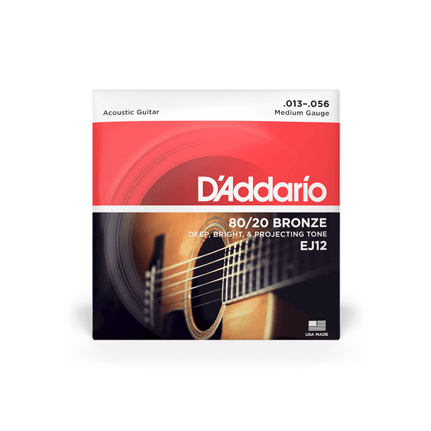 D'Addario EJ12 80/20 Bronze Medium Acoustic Guitar Strings - .013-.056