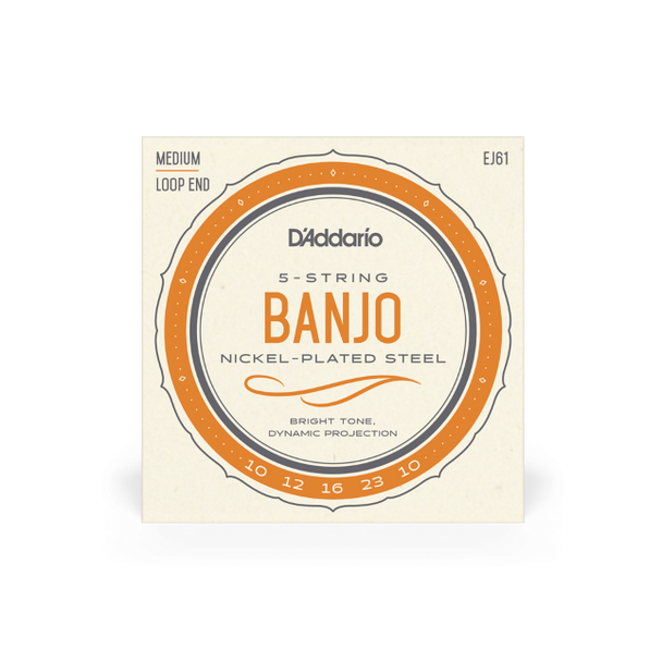 D'Addario EJ61 Loop-End Nickel 5-String Banjo String Set - Medium