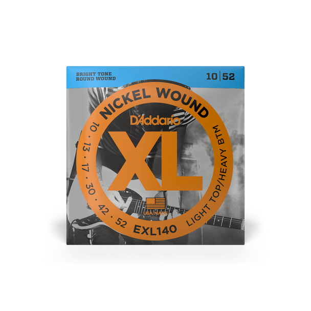 D'Addario EXL140 Nickel Light Top/Heavy Bottom Electric Guitar Strings .010-.052