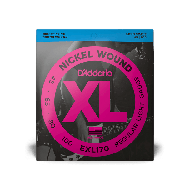 D'Addario EXL170 Nickel Light Bass Strings .045-.100 - front