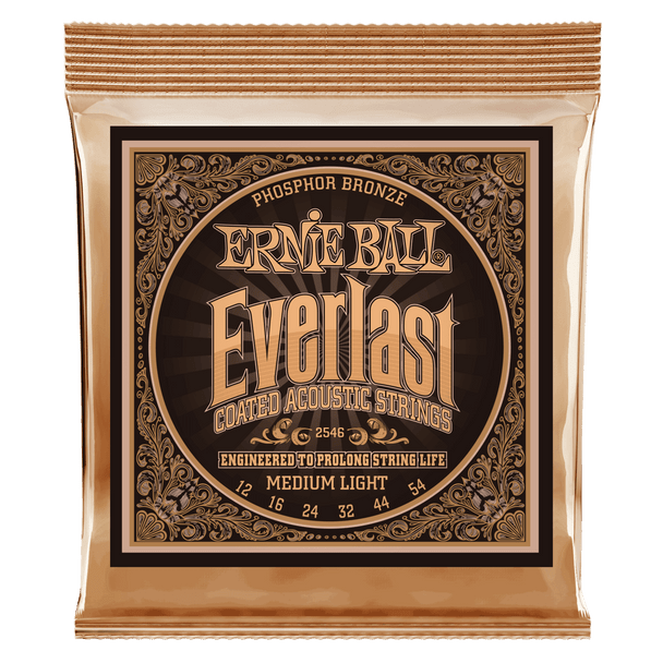 Ernie Ball 2546 Everlast Medium Light Coated Phosphor Bronze Acoustic Guitar Strings .012-.054