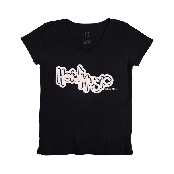 Heid Music Logo Ladies V-Neck T-Shirt - Black