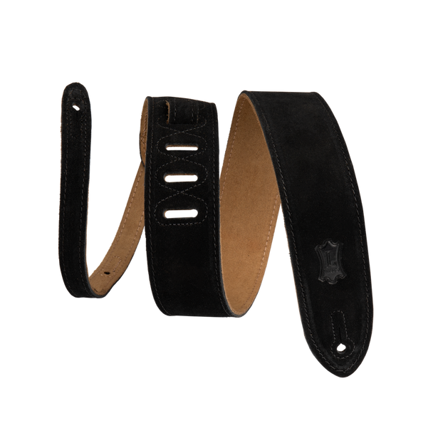 Levy's 2 Inch Suede Guitar Strap - Black
