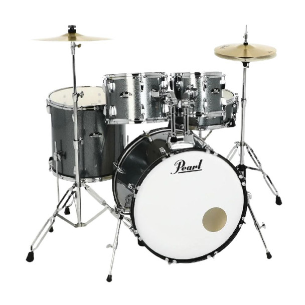 Pearl Roadshow 5 Piece Complete Drum Set 20" Bass Drum Aqua Blue Glitter