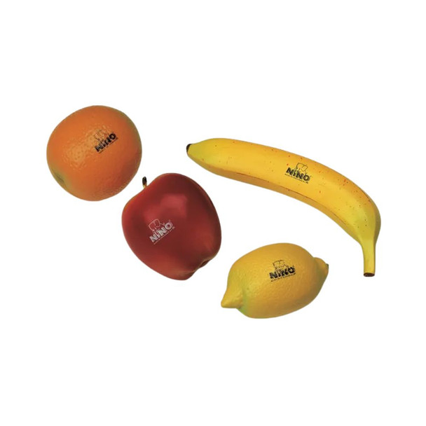 Meinl Fruit Shaker Set 4 pieces - Apple, Banana, Lemon, Orange Meinl Fruit Shaker Set 4 pieces - Apple, Banana, Lemon, Orange
