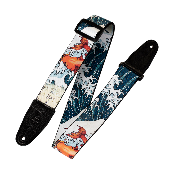 Levy's 2 inch Eastern Harmony Series Polyester Guitar Strap - Great Wave
