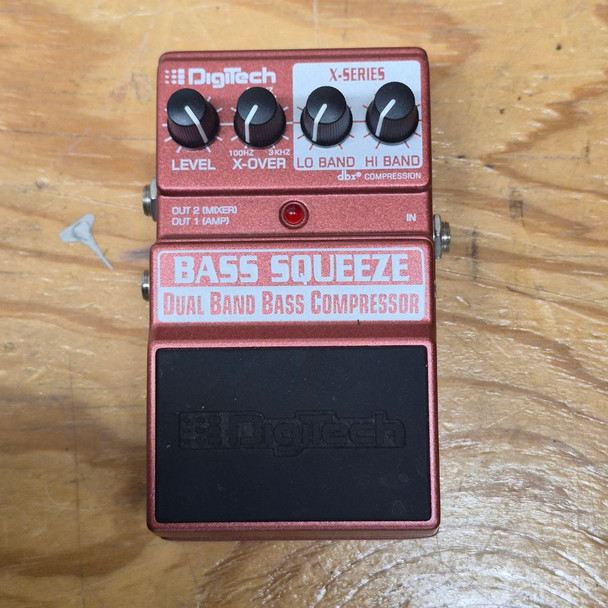 Used Digitech Bass Squeeze Dual Band Compressor Pedal