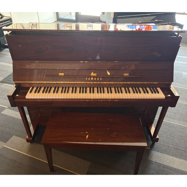 Pre-Owned Yamaha T118 Upright Piano - Polished Dark American Walnut