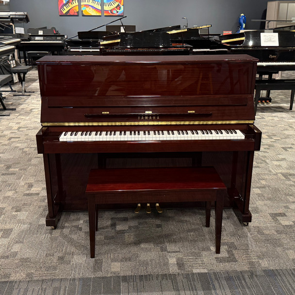 Pre-Owned Yamaha T118 Upright Piano - Polished Mahogany