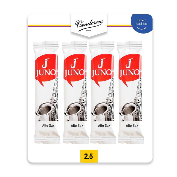 Juno V4JSR6125 Alto Sax Reeds - 2.5 (4 pack)