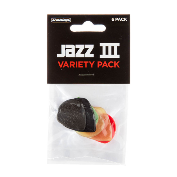 Dunlop Jazz III Variety Pick Pack (6 pack) (front view)