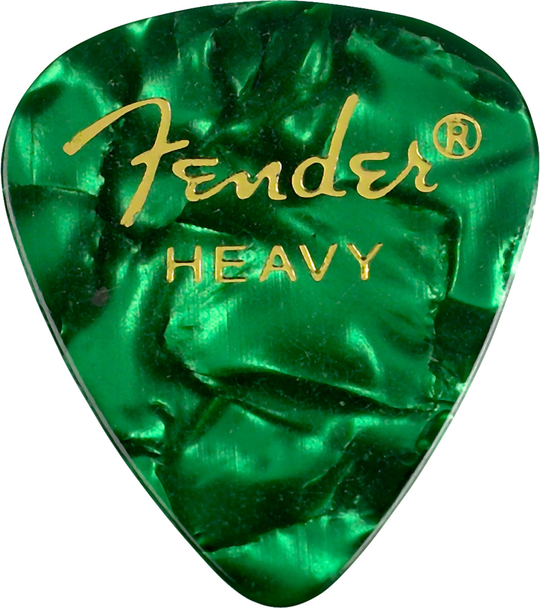 Fender 351 Premium Heavy Celluloid Guitar Picks - Green, 12 pack