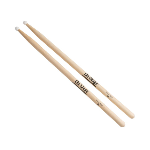 On-Stage 5A Maple Drum Sticks - Nylon Tip