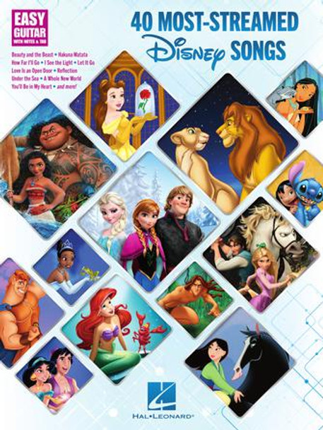 40 Most-Streamed Disney Songs: Easy Guitar with Notes and Tab